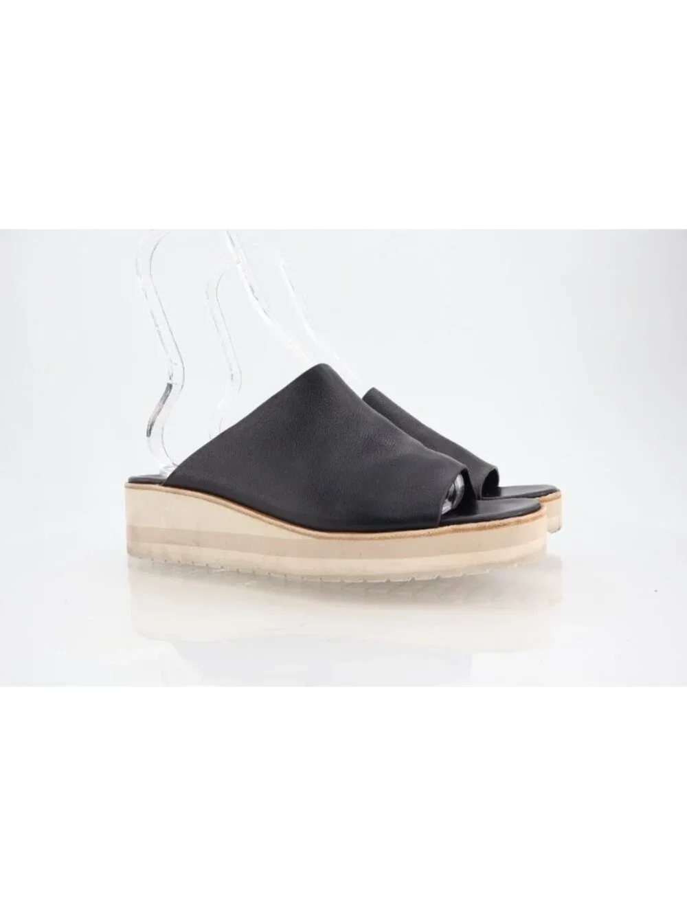 Vince Sarria Sandals Women's Size 9.5 Black Leather Platform Slide Comfy Wedge